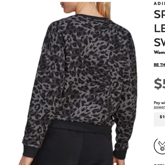 Women's Adidas Sportswear Leopard Print Sweatshirt (Small) - Picture 2 of 7